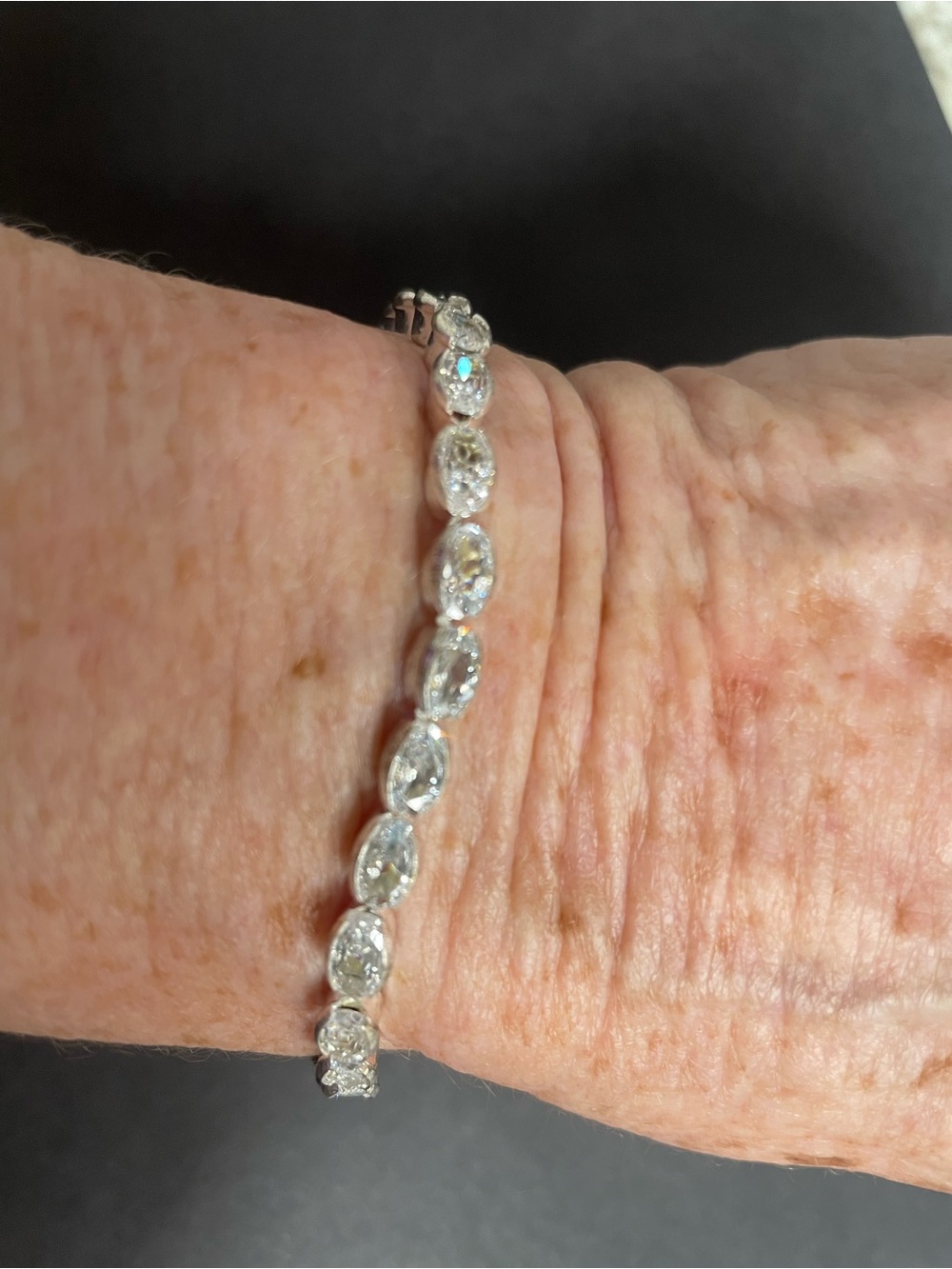 Silver Crystal Tennis Bracelet - Clear Stones-costume jewelry dupe